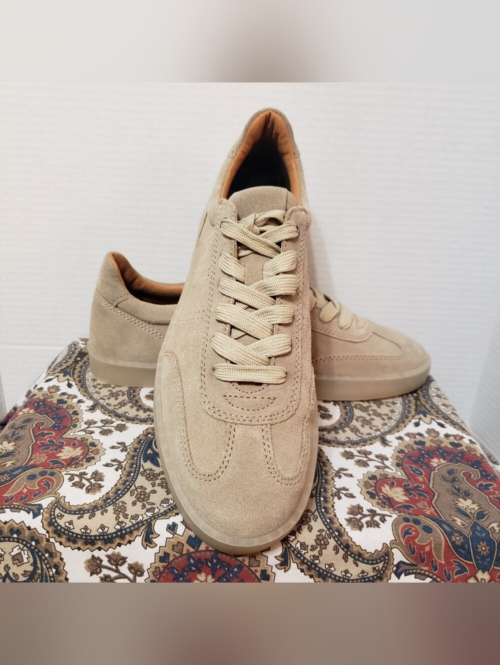 Parrotto Made in Italy Suede Leather Tan Beige Casual Shoes Sneakers Size 9
